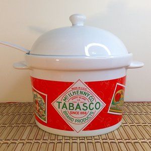 Tabasco Stoneware Lidded Soup Tureen With Ladle McIlhenny Houston Harvest